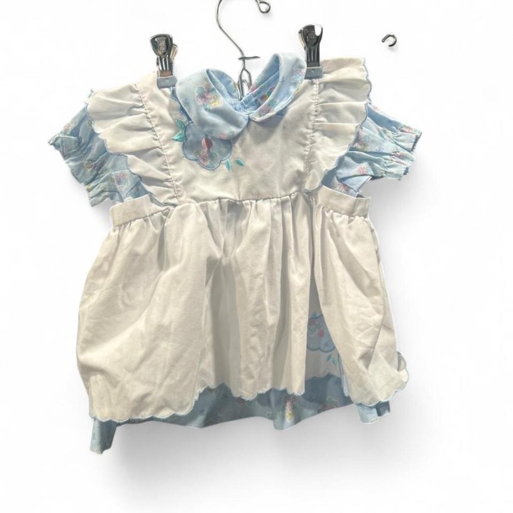 Vintage floral apron dress size 18mo (xs1)
